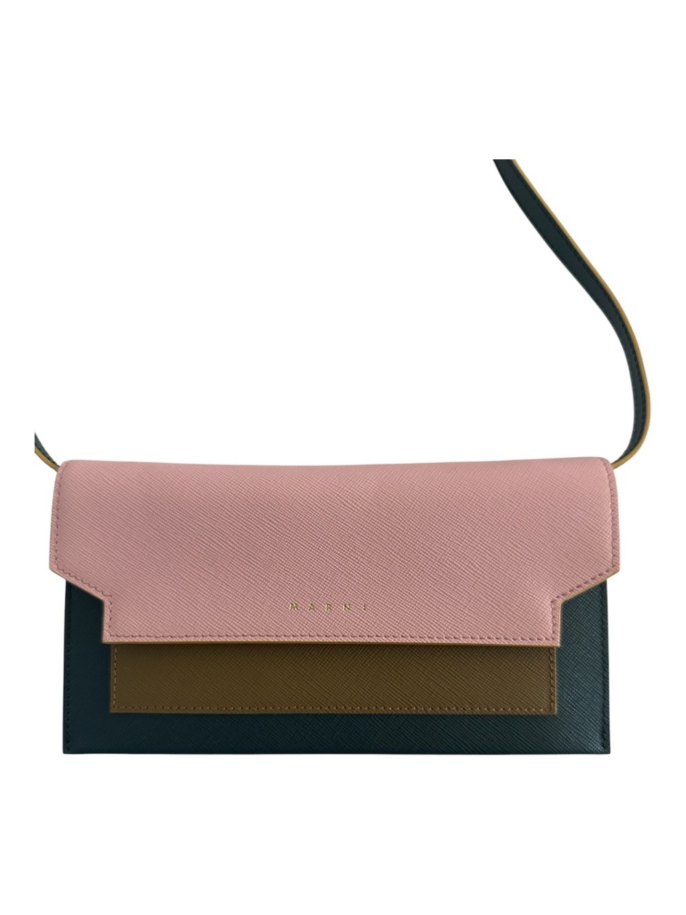 🌟 MARNI Colorblock Saffiano Leather Wallet-on-Chain (WOC) Shoulder Bag 🌟 - Picture 12 of 12